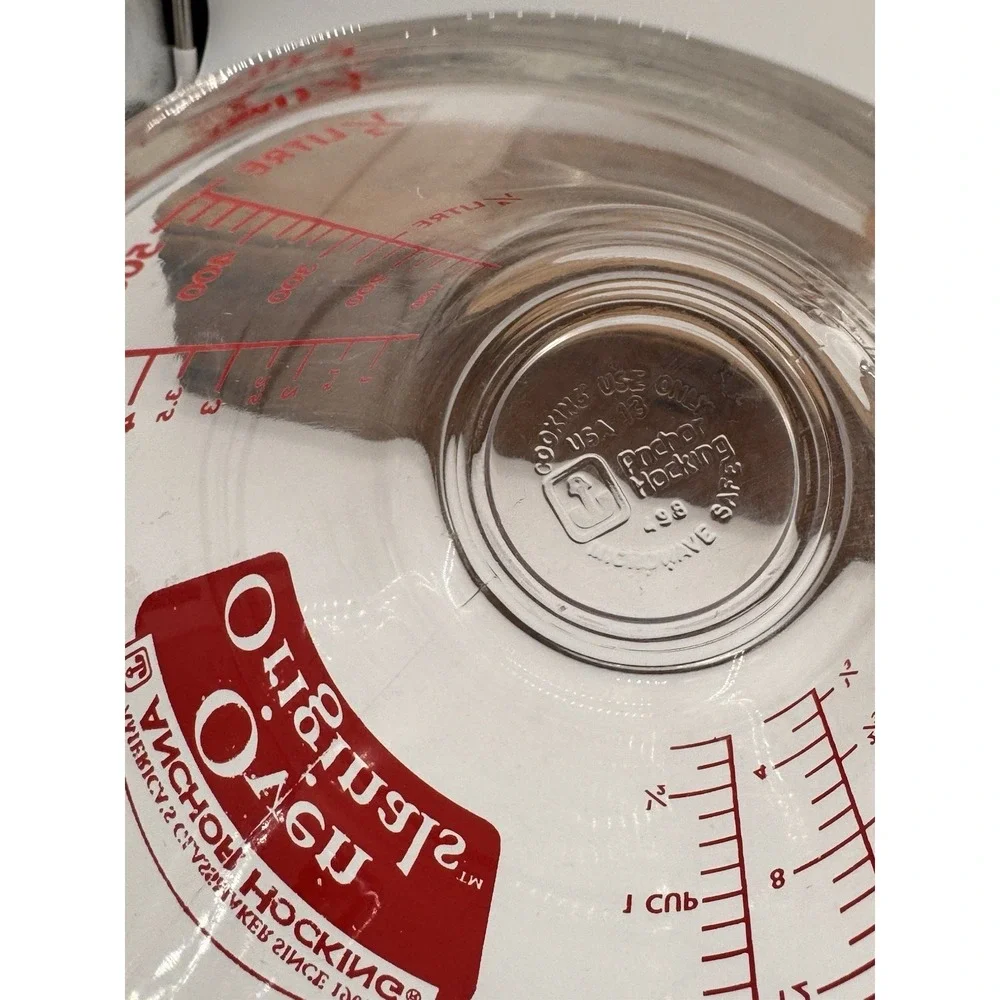 Vintage Anchor Hocking 2-Cup Glass Measuring Cup #498 Oven‎ Originals D Handle